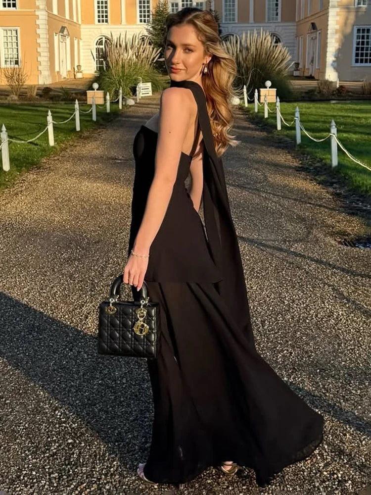 Slit Tulle Gown